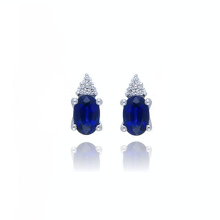 18ct White Gold 1.32ct Sapphire And Diamond Drop Earrings