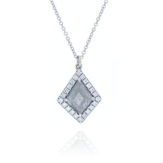 18ct White Gold Rough Diamond Cluster Necklace