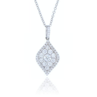 18ct White Gold 0.44ct Diamond Leaf Necklace