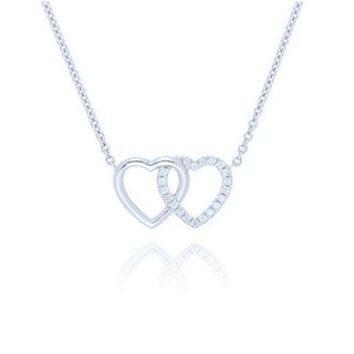 18ct White Gold Interlocked Diamond Heart Necklace