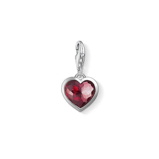 Thomas Sabo Silver Synthetic Garnet Heart Pendant