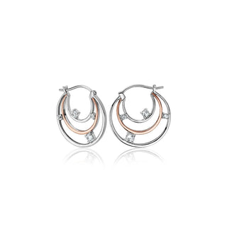 Clogau Silver Awyr Y Nos Hoop Earrings