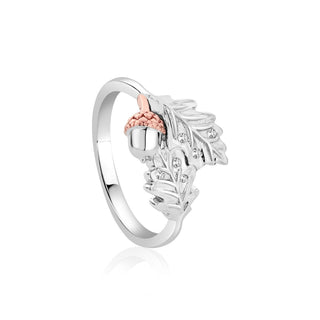 Clogau Silver Royal Oak Leaf Ring - Size T