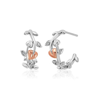 Clogau Silver Vine Of Life Topaz Half Hoop Earrings