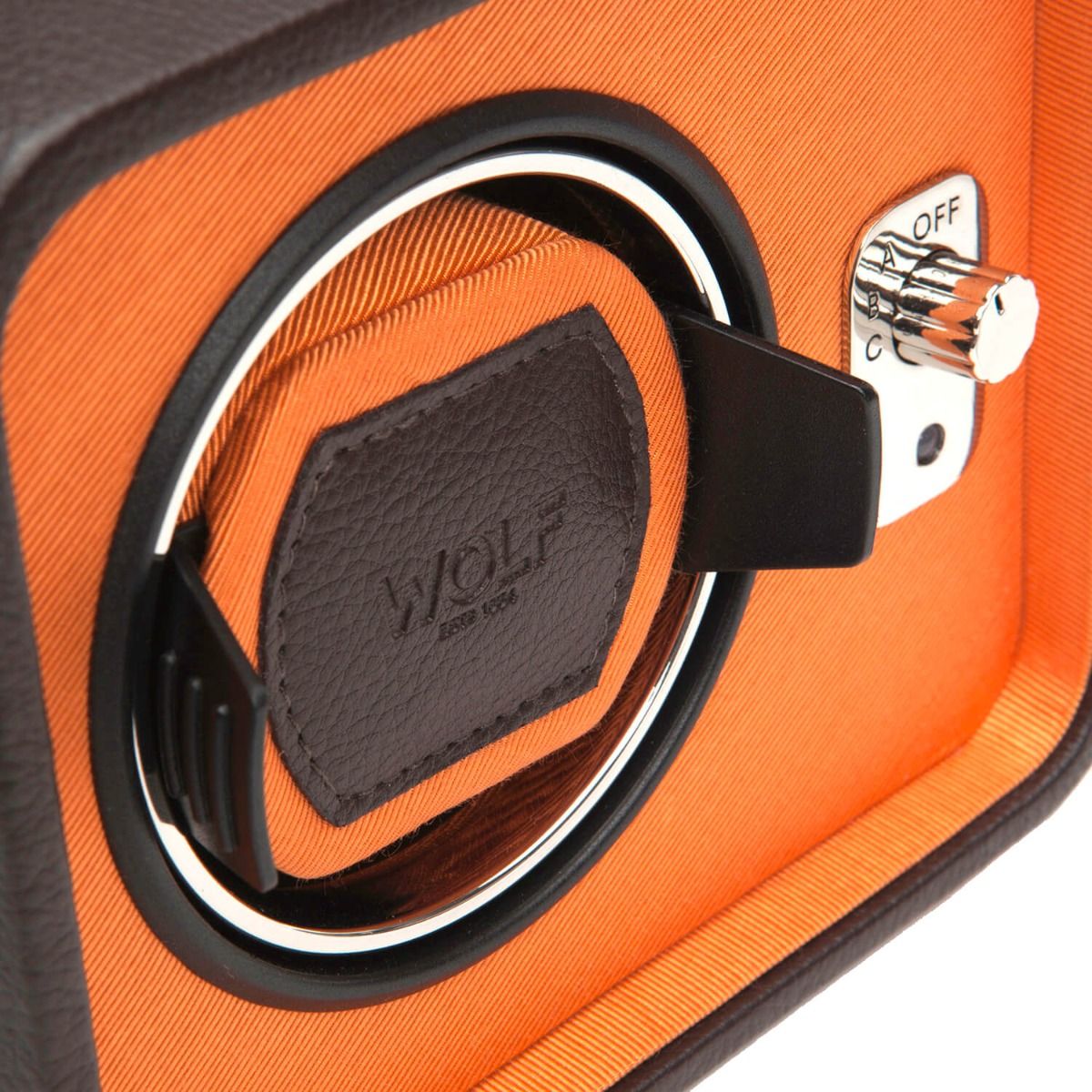 Wolf Windsor Single Watch Winder Brown And Orange Allum Sidaway