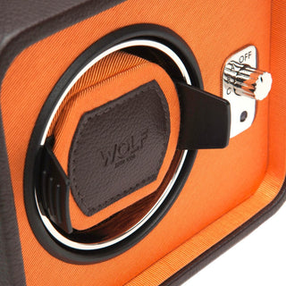 Wolf Windsor Single Watch Winder -  Brown And Orange