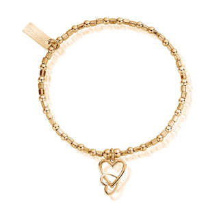 Chlobo Yellow Gold Plated Interlocking Hearts Bracelet