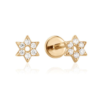 A&s Ear Styling Collection 14ct Yellow Gold Diamond Star Single Stud Earring