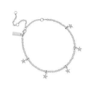 Chlobo Silver Multi Star Anklet