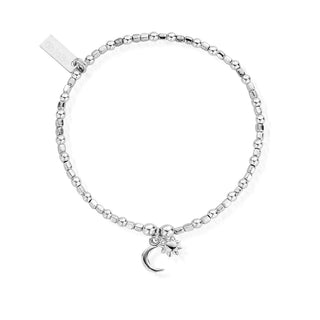 Chlobo Silver Mini Cube Moon & Sun Bracelet