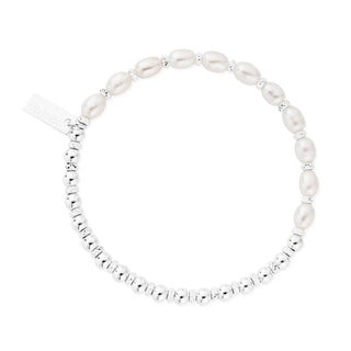 Chlobo Silver Story Of Love Pearl Bracelet