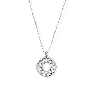 Chlobo Silver Heart Mandala Necklace