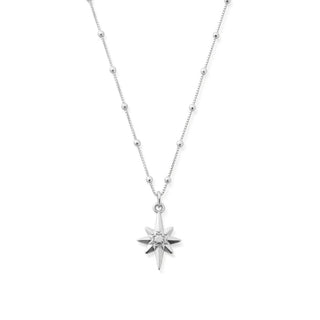 Chlobo Silver Lucky Star Necklace With Bobble Chain