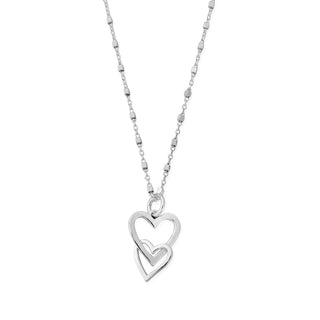 Chlobo Silver Interlocked Hearts Necklace