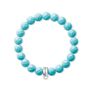 Thomas Sabo Silver & Turquoise Charm Club Bracelet - 18.5cm